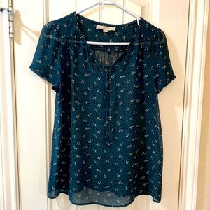 LOFT Short-Sleeve Sheer blouse